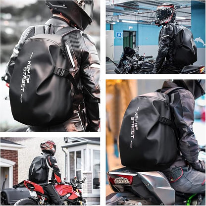 Motorcycle Backpack,waterproof helmet backpack for Men and women,Motorcycle Tail Bag,motorcycle accessories,Black