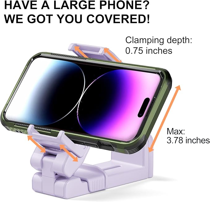 Perilogics Gen 2 Airplane Phone Holder Mount – Silent Hands-Free Travel Phone Stand, Travel Essential for Flying, 360° Adjustable Tray Table Phone Holder Fits iPhone, Android & Gaming Device