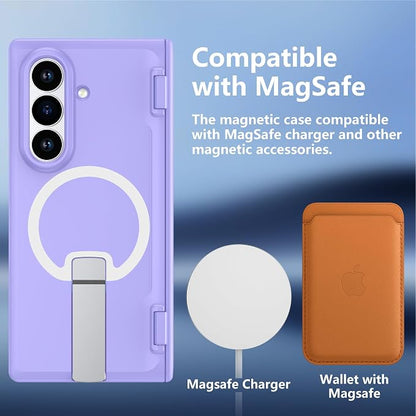 For Samsung Galaxy Z Fold 8 Ultra Case with Kickstand & Screen Protector | MagSafe-Compatible,Military Grade Drop Tested Non-Slip Slim Shockproof Case for Samsung Galaxy Z Fold 8 Ultra-Lilac Purple