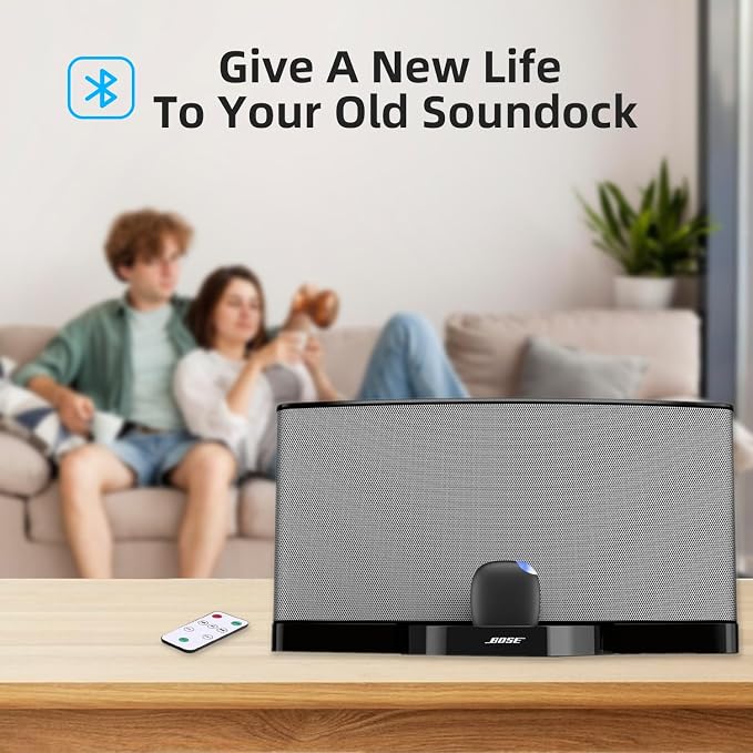 30 Pin Bluetooth Adapter Bluetooth 5.0 Receiver for Bose Sounddock, YOCOWOCO 30 Pin Connector for iPod iPhone and Other 30 pin Music Docking Station (Not for Cars and Motorcycles)