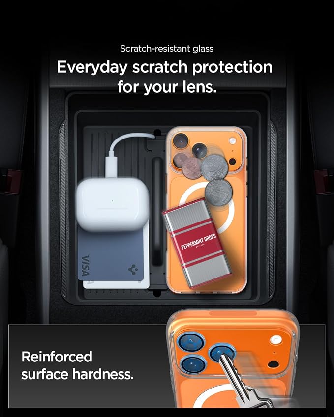 Spigen Camera Lens Screen Protector [GlasTR EZ Fit Optik Pro XL] Designed for iPhone 17 Pro [Case Friendly] - Cosmic Orange [1 Pack]