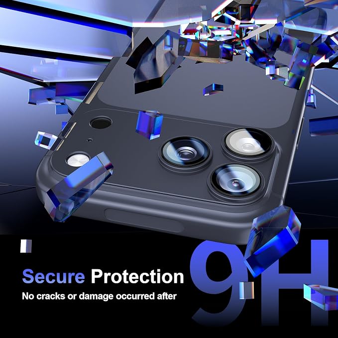 Camera Lens Protector for iPhone 17 Pro, Aluminum Alloy Frame + Sapphire Glass, Military-Grade Shatterproof, Strong Adhesion, Case-Friendly, Anti-Scratch, Deep Blue