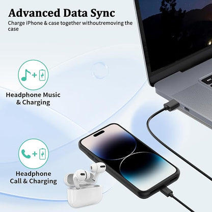 JCK 7000mAh Battery Case for iPhone 14 Plus 14 Pro Max 13 Pro Max 12 Pro Max Ultra Slim Battery Charging Case Rechargeable Anti Fall Protection Charger Cover 6.7'', Support Apple Pay, CarPlay, BX12