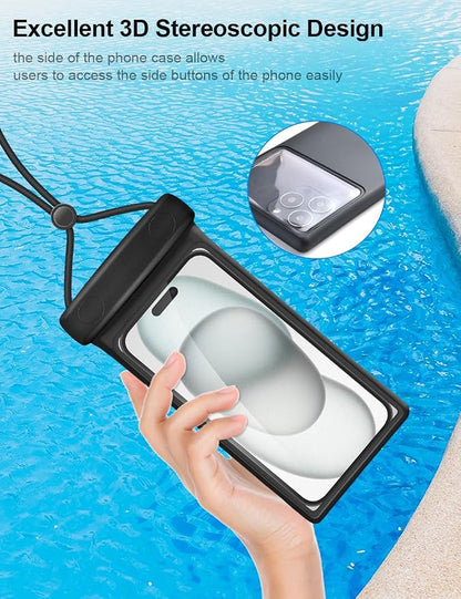 wellhouse 3D Waterproof Phone Pouch with Lanyard,Premium TPU100FT Deep Waterproof Phone Case for iPhone 17 16 15 14 13 12 Pro Max XS Samsung,Snorkeling, Surfing, Kayaking,Skiing,Hot Springs