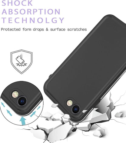 for iPhone 8/7/SE 2020 Waterproof Case with Screen Protector, Life Shockproof Snowproof Phone Case for iPhone 8/7/SE 2020 4.7" (Black)