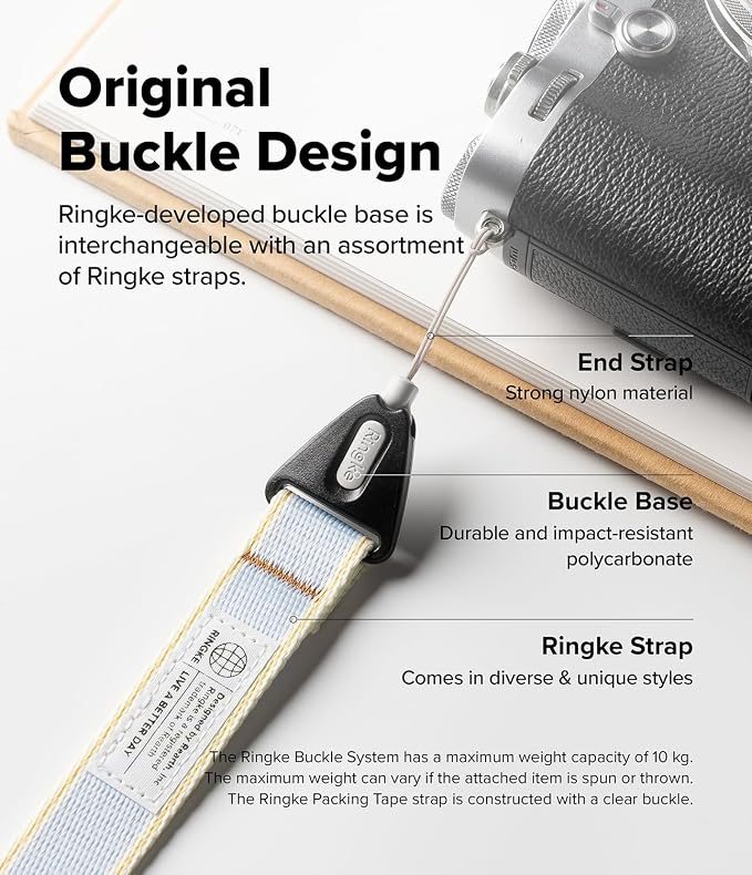 Ringke Hand Strap [Adjustable Wristlet Lanyard with Sturdy String] [One-Touch Buckle] for Phone Case, Camera, Keys, USB Flash Drive, and ID Badge - Stripe Blue