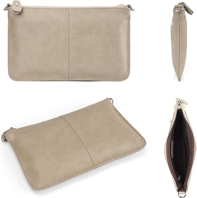befen Genuine Leather Wristlet Clutch Wallet Purses Small Crossbody Bags for Women with RFID Blocking Card Slots