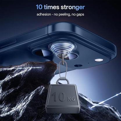 Camera Lens Protector for iPhone 17 Pro 6.3"（2025）-Single Piece,Ultra Thin Aluminum Alloy Frame,9H Dual-Strength Glass with 99% AR Light Transmittance,Case Friendly, Dark Blue