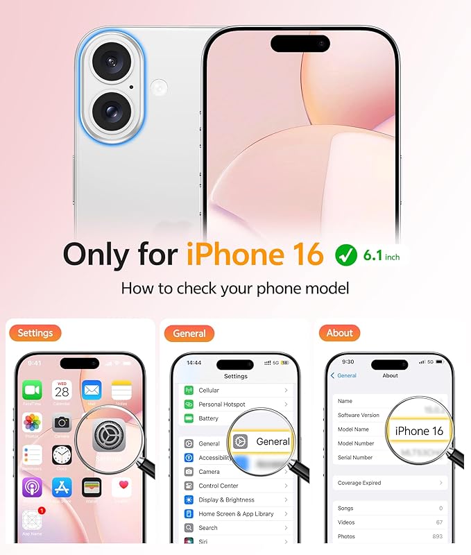 FNTCASE for iPhone 16 Case: [Compatible with Magsafe] Translucent Matte Cases with [Full Camera Protection] [Screen Protector] Military Grade Shockproof Protective Phone Cover - Light Pink