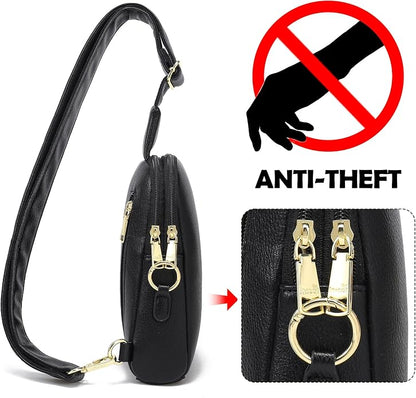 INICAT Small Sling Bag for Women Everyday & Travel Crossbody Bags Lightweight Cross Body Purses Vegan Leather