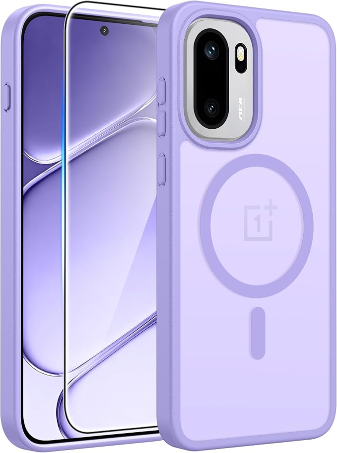 FNTCASE for Oneplus 15R Case: Magnetic Matte Translucent Frosted Slim Shockproof Cell Phone Cover | Durable Screen Protector | Military Grade Protection Drop Proof Protective Cases, 6.83 inches