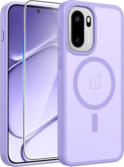 FNTCASE for Oneplus 15R Case: Magnetic Matte Translucent Frosted Slim Shockproof Cell Phone Cover | Durable Screen Protector | Military Grade Protection Drop Proof Protective Cases, 6.83 inches