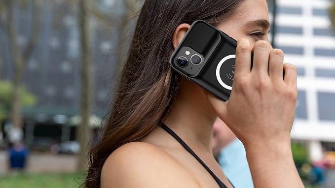 Battery Case for iPhone 13, [10000mAh] Enhanced Rechargeable Portable Protective Qi Wireless Charger Case Battery Pack Support CarPlay Wireless Charging Cover Compatible with iPhone 13(6.1 inch)-Black