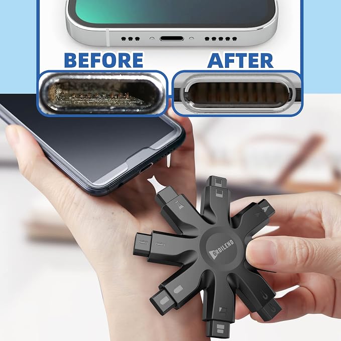 Ordilend Phone Cleaning Kit, Charging Port & Speaker Cleaner for iPhone Android iPad, Dust Removal Tool for Lightning Port, Headphone Jack, Smartwatch, Electronic Cleaning Kit