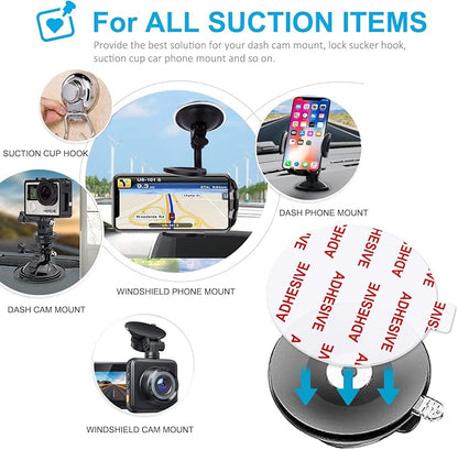 AZXYI 6 Pcs Clear Adhesive Replacement for Suction Cup Dashboard Phone Mount - Easy to Use, High Bond, Peels Off Without Leaving Residue