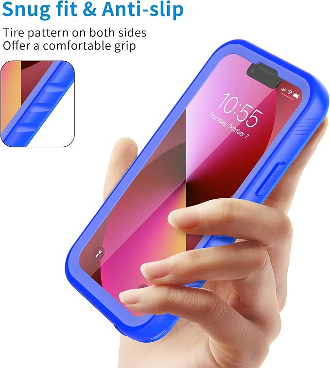 SPORTLINK Compatible with iPhone 13 Mini Waterproof Case - Full Body Shockproof Dustproof Phone Screen Protector Rugged Waterproof Case for iPhone 13 Mini 5.4 Inches Blue