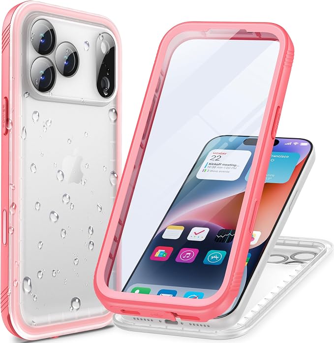 Cozycase TOP Military Protective IP68 Waterproof Case for iPhone 17 Pro Heavy Duty 360 Shockproof Full Body with Screen Camera Protector Double Dustproof Hard Tough 17Pro Front Back Cover