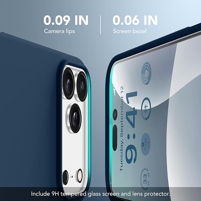 GONEZ Magnetic for iPhone 17 Pro Max Case, Compatible with MagSafe, [Screen Protector + Camera Lens Protector], Liquid Silicone Anti-Scratch Shockproof Protective Phone Case 6.9 inch, Dark Blue