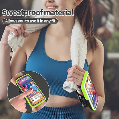 Wrist Phone Holder for Running, Forearm Armbands, Running Armband with Card Slot for iPhone Pro Max Plus (16/15/14/13/12/11/X/XR), for Galaxy S24/S10, Wristband Up to 7.0'' Phone