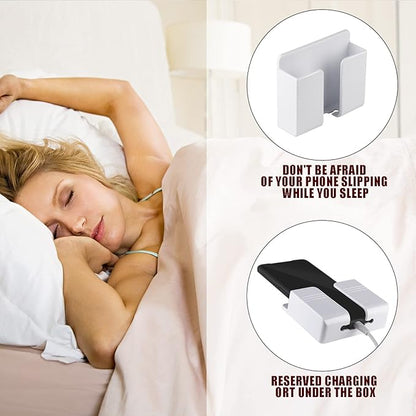 CEI&BPY 2Pcs Phone Holder Wall Mounted, Phone Stand with Self Adhesive. Phone Holder for RV Charging.Compatible with iPhone and Android (2Pack-Black)