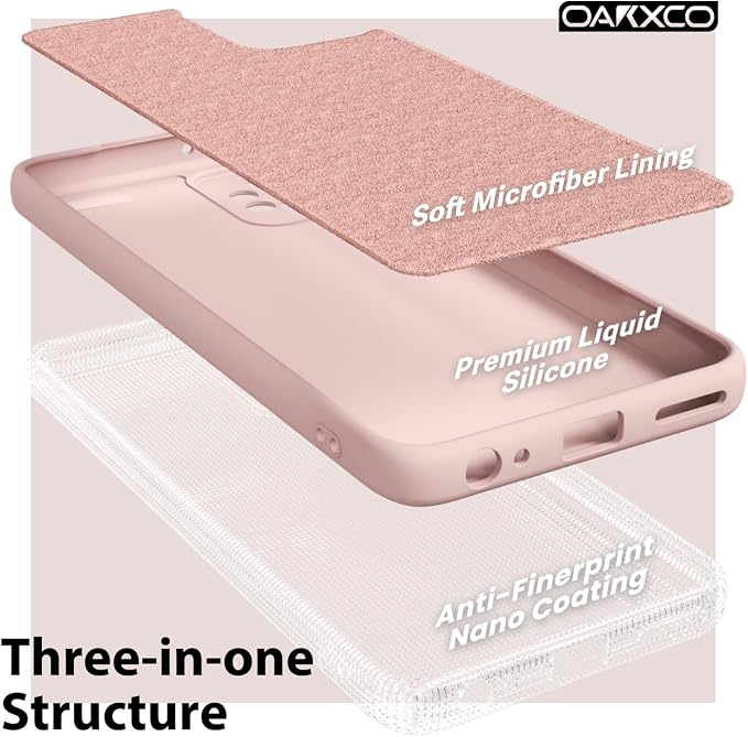 oakxco for Motorola Moto G Power 5G 2023 Phone Case Liquid Silicone, Thin Slim Soft Rubber Gel TPU Plain Simple Cover for Women Girl Cute, Matte Solid Color, Pink Sand