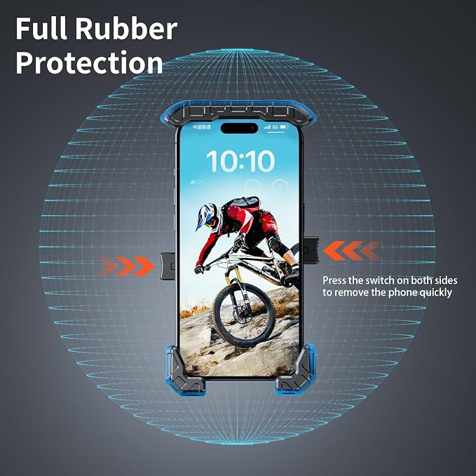 Kewig Motorcycle Fork Stem Phone Mount, with Cap Anti-Theft Short Arm Motorcycle Phone Holder, [1s Lock & Release] Fits for Fork Stem 12-25.4mm in Diameter, for 5.5-7.2" Cellphones