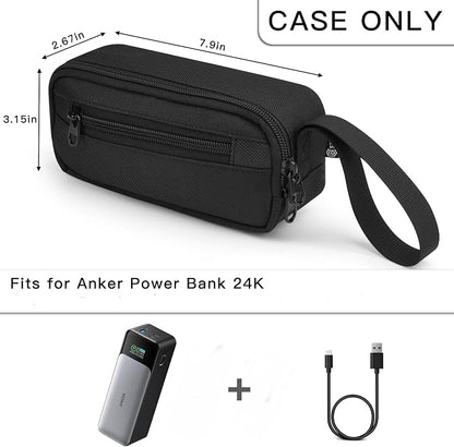 Travel Case Compatible with Anker 737 Power Bank (PowerCore 24K) 3-Port Portable Charger, Storage Bag Pouch for Anker 737 24,000mAh Power Bank - Case Only (Black)
