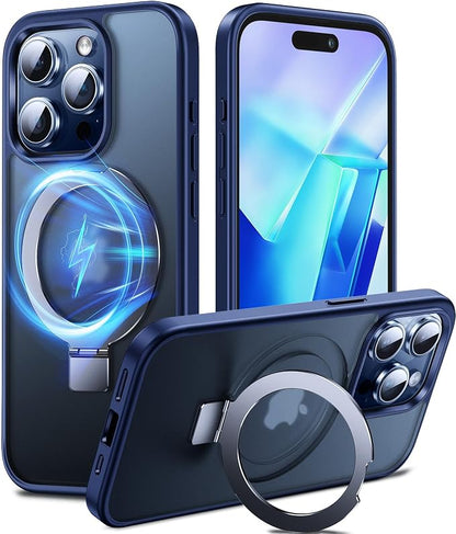 Chicfun 3-in-1 [Magnetic+Kickstand+Ring Holder] for iPhone 15 Pro Max Case Stand Ring Holder Compatible with MagSafe, Military Shockproof Protective Matte iPhone 15 Pro Max Phone Case Kickstand Cover