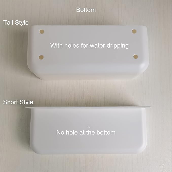 Adhesive Plastic Floating Shelf Stick on Wall Mounted Shower Caddy Shower Organizer for Bathroom Kitchen Extra Storage Needed (2pcs Short)