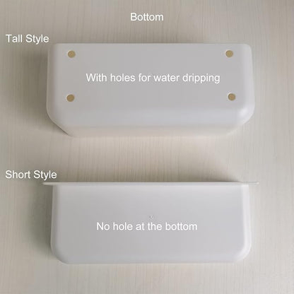 2 Styles Adhesive Plastic Floating Shelves Stick on Wall Mounted Shower Organizer Caddy for Bathroom Kitchen Cabinet Extra Storage(Short+Tall)