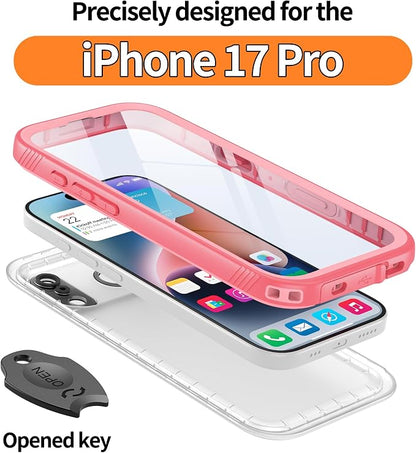 Cozycase TOP Military Protective IP68 Waterproof Case for iPhone 17 Pro Heavy Duty 360 Shockproof Full Body with Screen Camera Protector Double Dustproof Hard Tough 17Pro Front Back Cover