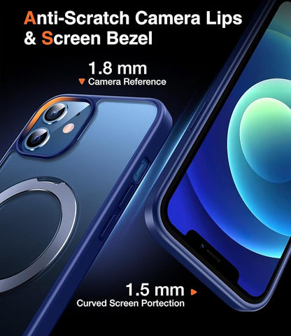 Chicfun 3-in-1 [Magnetic+Kickstand+Ring Holder] for iPhone 12/12 Pro Case Stand Ring Holder Compatible with MagSafe, Military Shockproof Protective iPhone 12/12 Pro Phone Case Kickstand Cover Blue