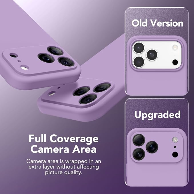 Magnetic for iPhone 17 Pro Max Case, Compatible with MagSafe, [Full Camera Protection][Screen Protector] Silicone Shockproof Protective Phone Case for iPhone 17 Pro Max 6.9", Light Purple