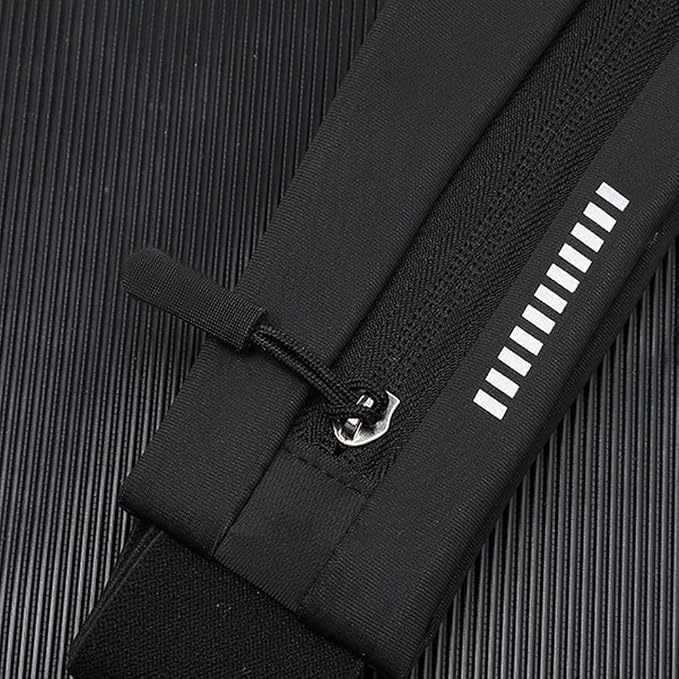 Entchin Slim Running Belt, Runners Fanny Pack for Women Men, Elastic Phone Holders, Money Belt Bag for Yoga & Gym (Black)