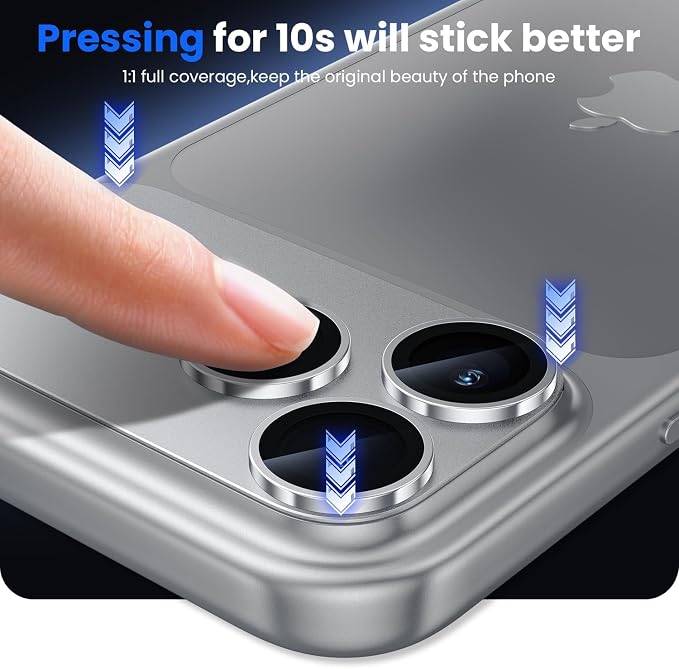 SAHARA - Ultra-Strong Camera Lens Protector for iPhone 17 Pro Max (2-Pack), Strong Titanium, HD Clear, Anti-Fingerprint, Easy Install, Silver, (ZD00191)
