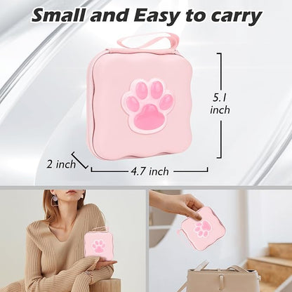 CameCosy Phone Charger Storage Case Cover Sets with Cable Protector for iPhone Charger, Wave Travel Storage Bag, Cord Wire Saver Cable Organizer Soft DIY Charger Protector (Pink Cat Claw)