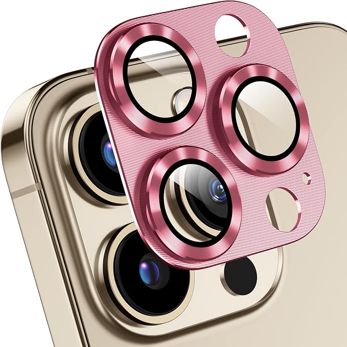 AFARER [2 Pack] Camera Lens Protector for iPhone 13Pro/13Pro Max, Ultra-tough HD, Ultra-thin Metal Tempered Glass Cover, 9H Hardness, Anti-Scratch,Case Friendly [Does not Affect Night Shots](Pink)