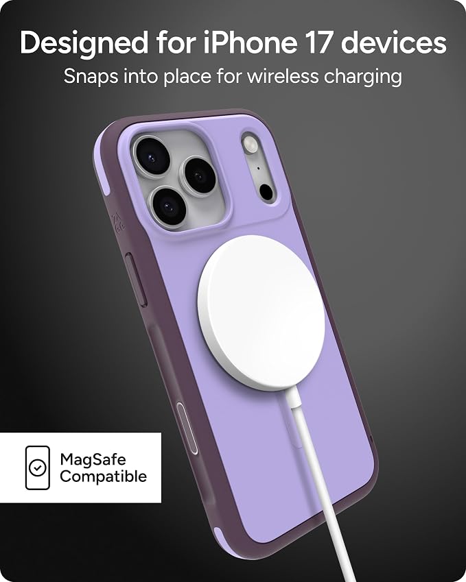ZAGG Sedona Snap Case for iPhone 17 Pro Max - Purple Dusty Grape, Drop Protection (13ft/4m), Graphene-Reinforced Multi-Layer Protection, MagSafe Phone Case with Impact-Absorbing Bumpers, Slim