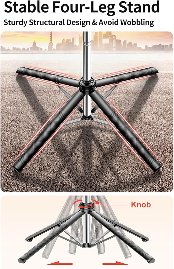 Selfie Stick, Phone Tripod 71" Stand 360 Rotation with Detachable Phone Holder & Wireless Remote, Compatible with All Cell Phones, Camera for Content Creator Vlog Live Stream Video Record