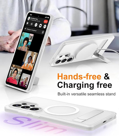 Magnetic for Samsung Galaxy S26 Ultra Case, [Innovate Stand][Military Grade Drop Protection][Non Slip][Translucent Matte] Shockproof Phone Case for Galaxy S26 Ultra 2026 -Clear Matte