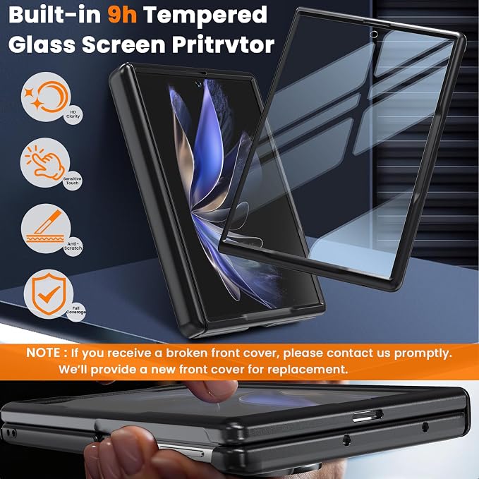 WRJ for Samsung Galaxy Z Fold 8 Case,Buit-in Screen Protector,Black | Fit for Magsafe,Full Hinge Protection,Military Grade Drop Protection,Magnetic Slim Anti-Fingerprints Shockproof Phone Case