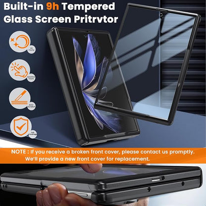 WRJ for Samsung Galaxy Z Fold 8 Case,Buit-in Screen Protector,Black | Fit for Magsafe,Full Hinge Protection,Military Grade Drop Protection,Magnetic Slim Anti-Fingerprints Shockproof Phone Case