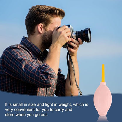 PATIKIL Soft Tip Air Blower Dust Blaster, 3 Pcs Rubber Bulb Air Pump Dust Blower Cleaner Cameras Lens Cleaning Tool with Long Nozzle for Camera Lens Computer Keyboard, Pink/Yellow