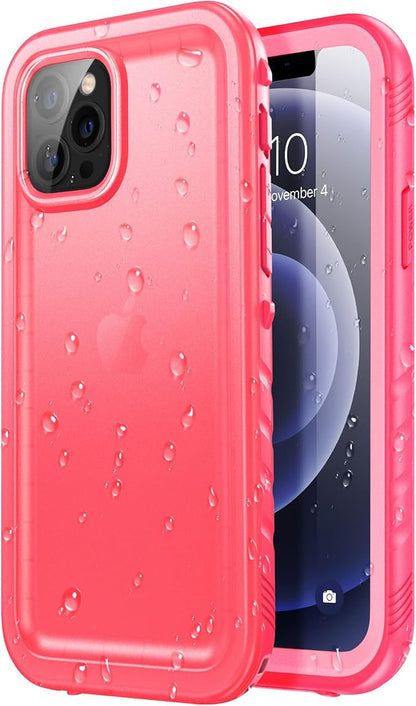 SPORTLINK Compatible with iPhone 12 Pro Max Waterproof Case - Full Body Shockproof Dustproof Phone Screen Protector Rugged Cases for iPhone 12 Pro Max 6.7 Inches Pink