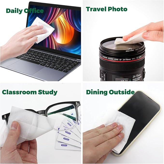 Icepac Lens Wipes for Eyeglasses - 200-Moistened Individual Wrapped Eye Glasses Cleaning Wipes | 5x6 Inches -Cleaner for Glasses, Sunglasses, Phone Screen, Electronics & Camera Lens