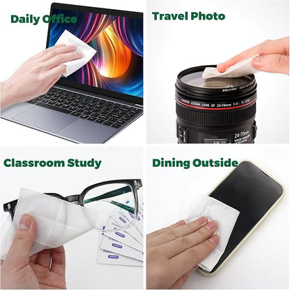 Icepac Lens Wipes for Eyeglasses - 200-Moistened Individual Wrapped Eye Glasses Cleaning Wipes | 5x6 Inches -Cleaner for Glasses, Sunglasses, Phone Screen, Electronics & Camera Lens