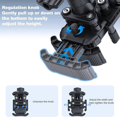 Bike Phone Holder for Handlebar, Motorcycle Phone Mount, Shock Absorbing Anti-Shake Phone Mount for Bike Scooter Motorcycle, Fits iPhone, Samsung, 4.7-7.2 Inch Smartphones