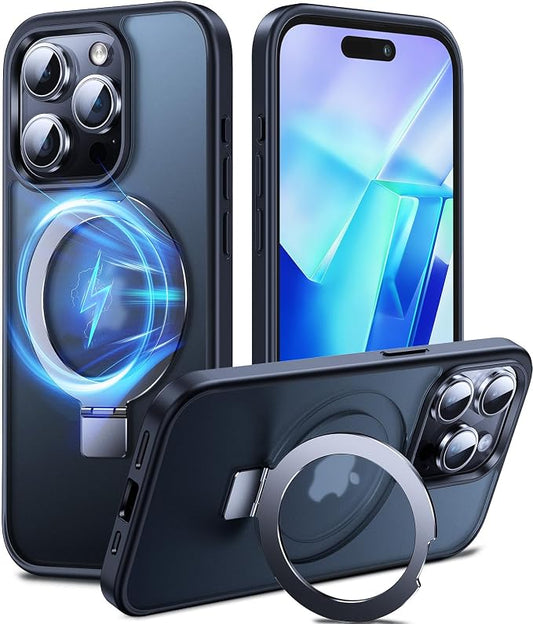 Chicfun 3-in-1 [Magnetic+Kickstand+Ring Holder] for iPhone 15 Pro Max Case Stand Ring Holder Compatible with MagSafe, Military Shockproof Protective Matte iPhone 15 Pro Max Phone Case Kickstand Cover