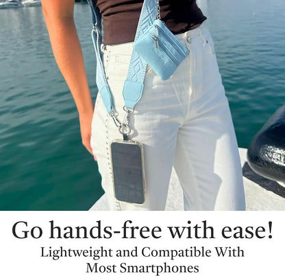 Save the Girls Original Clip and Go Phone Strap Pattern - Crossbody Phone Strap Chain with Zipper Wallet Pouch