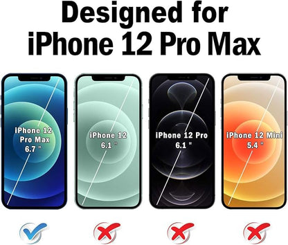 QHOHQ [2 Pack] Privacy Screen Protector for iPhone 12 Pro Max 6.7 Inch, Anti-Spy Tempered Glass Film, 9H Hardness, 2.5D Edge, Scratch Resistant, Easy Install - Case Friendly